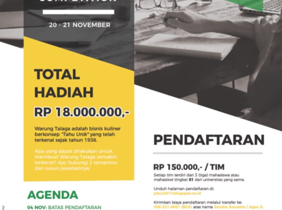 PARAHYANGAN BUSINESS CASE COMPETITION 2017 (with Warung Talaga)